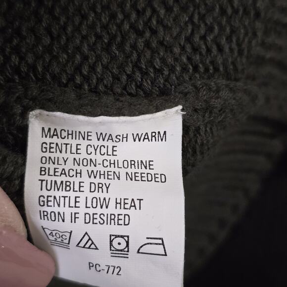 Izod Pullover Sweater Men's Size XL Navy Beige Army Green Stripes Grandpacore - Picture 5 of 5